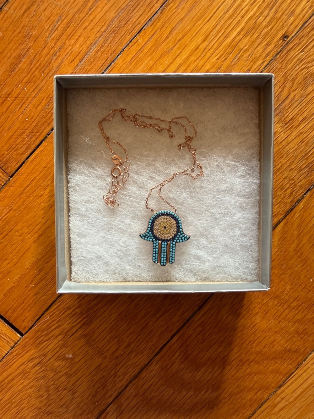 Sphera Milano Hamsa Beaded Pendant Necklace in Turquoise and Gold